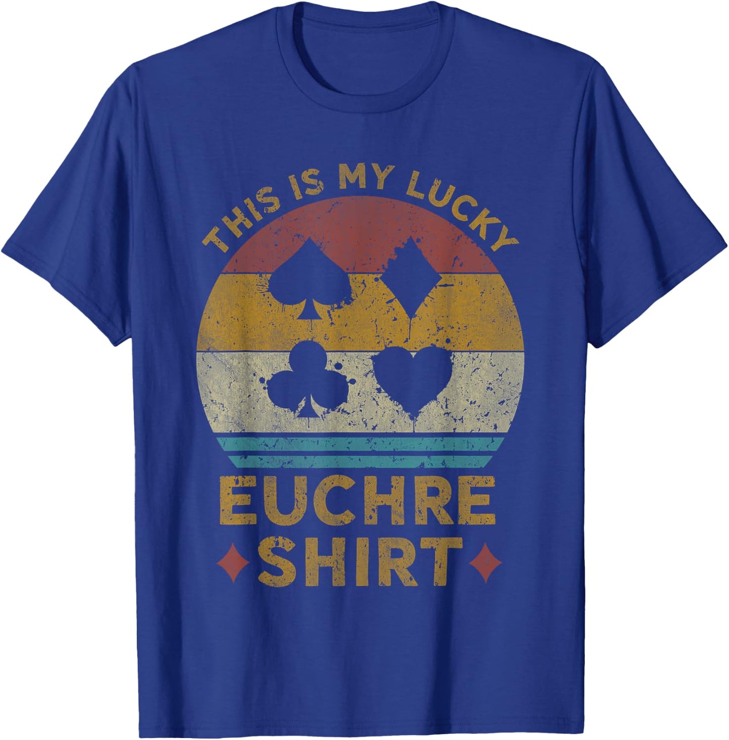 This Is My Lucky Euchre Shirt Vintage Euchre Card Game T-Shirt - T-Shirt | Royal