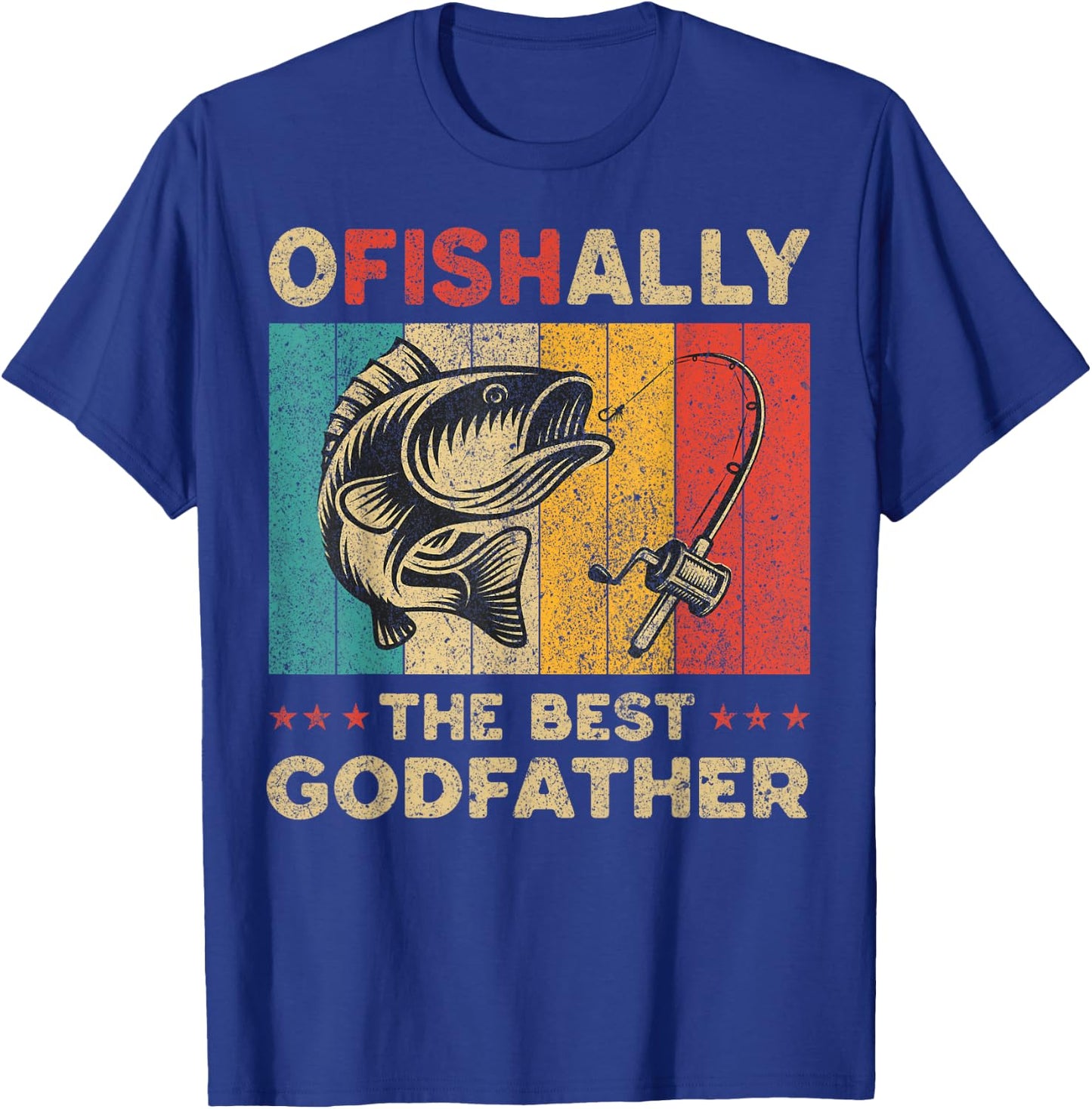 Father's Day Funny Fishing Ofishally The Best Godfather T-Shirt - T-Shirt | Royal