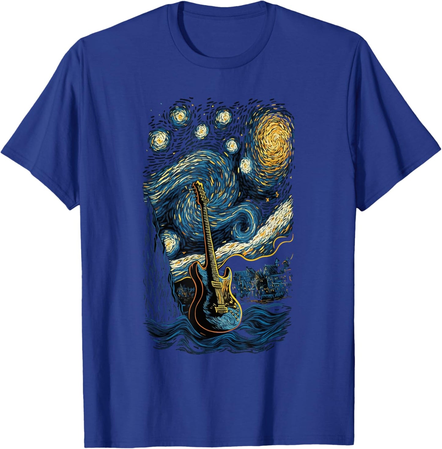 Starry Guitar Gifts Guitarist Rock Concert Festival Guitar T-Shirt - T-Shirt | Royal