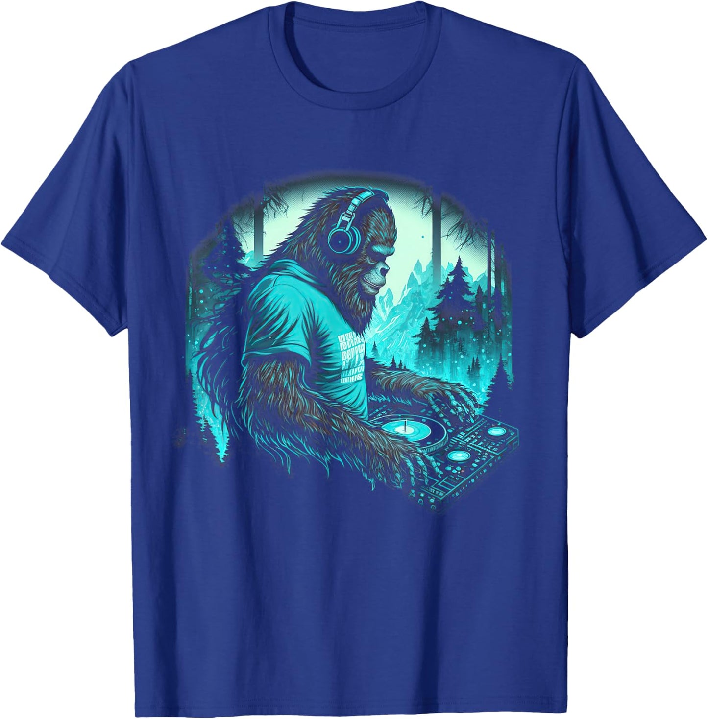 DJ Bigfoot Headphone EDM Music T-Shirt - T-Shirt | Royal