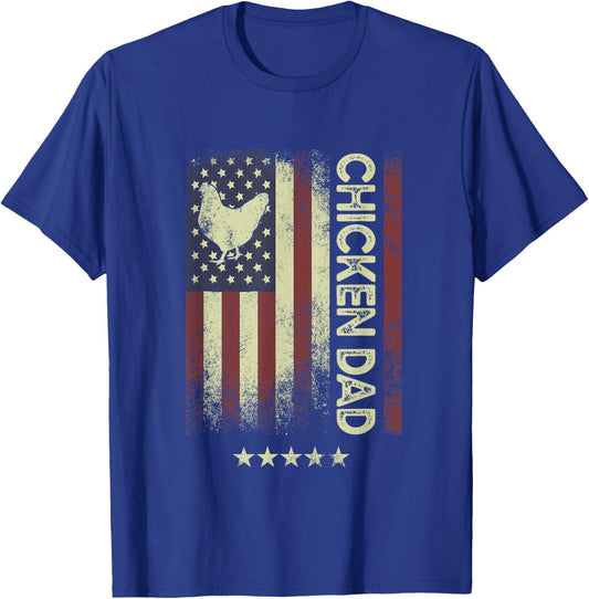 USA American Flag - Chicken Dad T-Shirt - T-Shirt | Royal