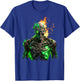 Flaming Skeleton Cyborg Graphic T-Shirt - T-Shirt | Royal
