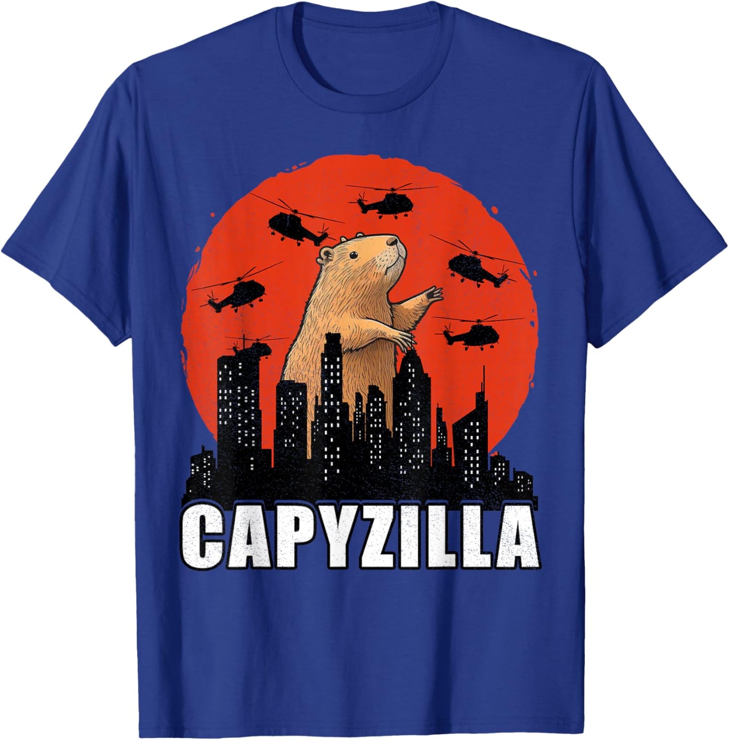 Capybara Shirt Funny Capybara Rodent Capyzilla Funny T-Shirt - T-Shirt | Royal