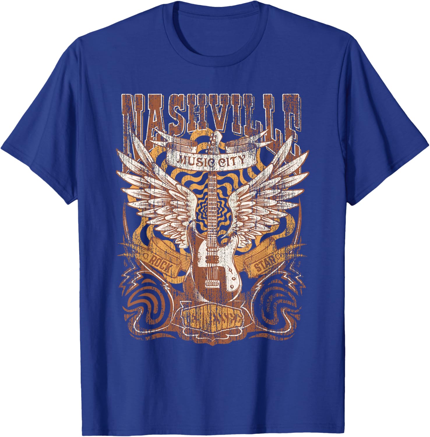 Nashville Tennessee Guitar Country Music City Guitarist Gift T-Shirt - T-Shirt | Royal