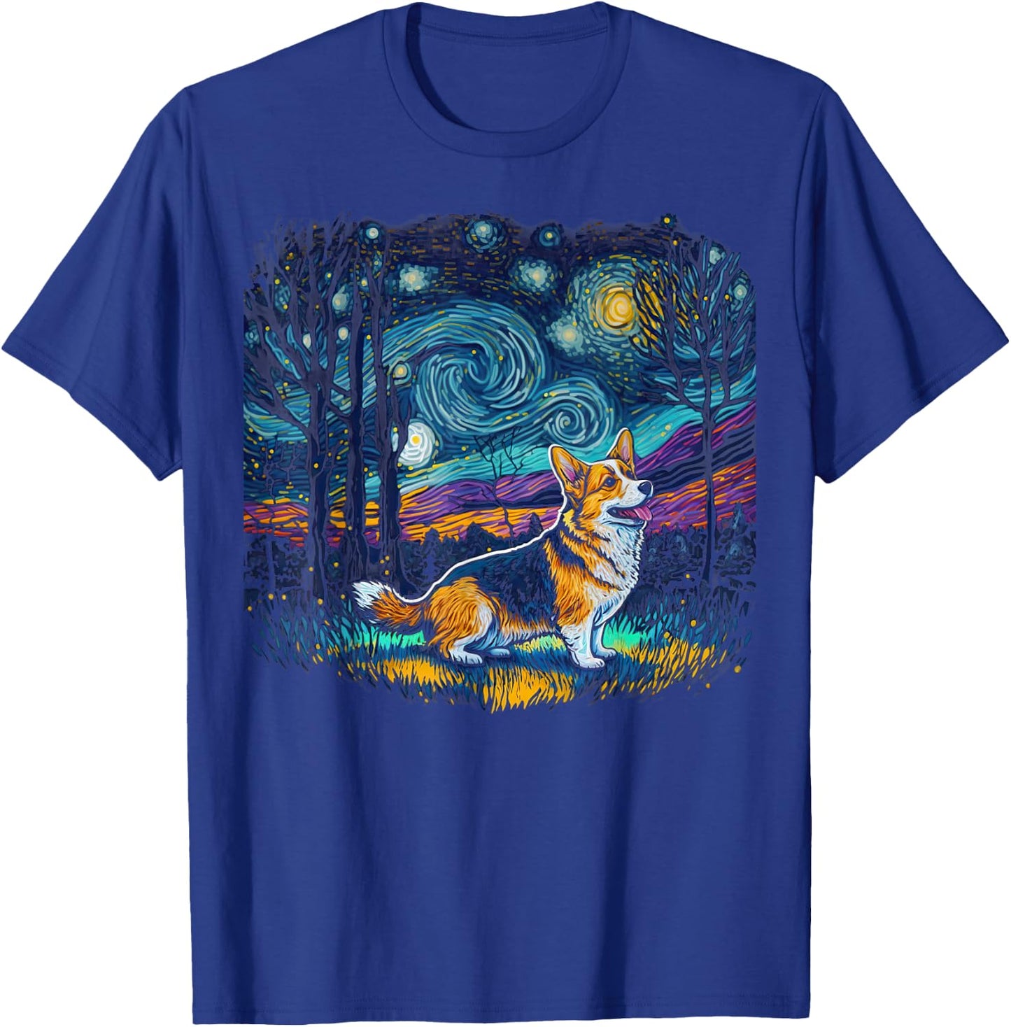 Dog Lovers Starry Night Corgi T-Shirt - T-Shirt | Royal