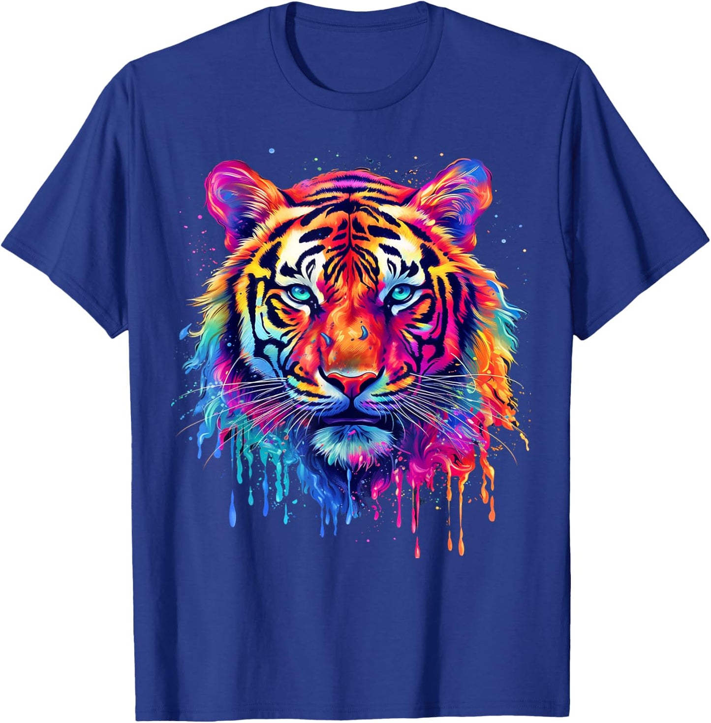 Colorful Tiger Splash Art Animal Motif T-Shirt - T-Shirt | Royal
