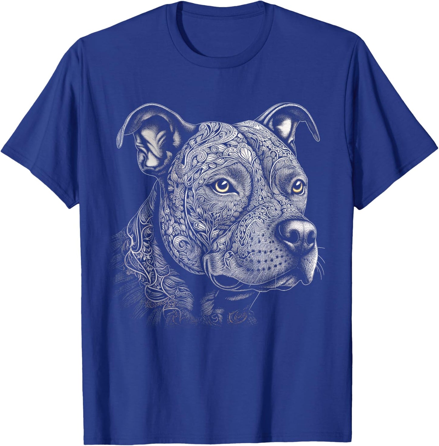 Pit Bull Mom Dog Lover Mandala Artistic Pitbull Owner Women T-Shirt - T-Shirt | Royal