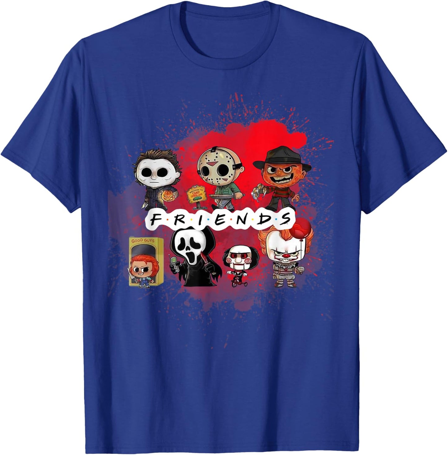 Spooky Season Horror Villain Friends Fall Fun T-Shirt - T-Shirt | Royal