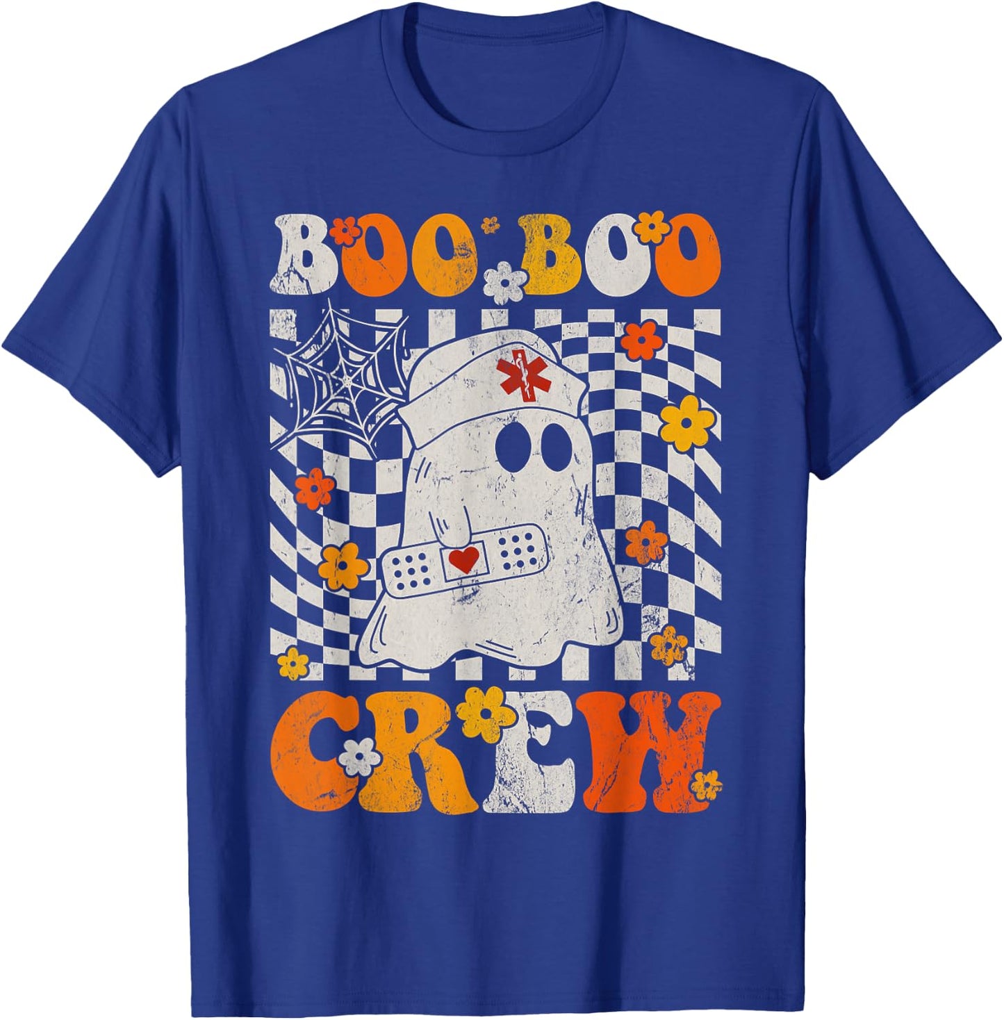 Funny Boo Boo Crew Nurse Halloween Costume Ghost Nursery T-Shirt - T-Shirt | Royal