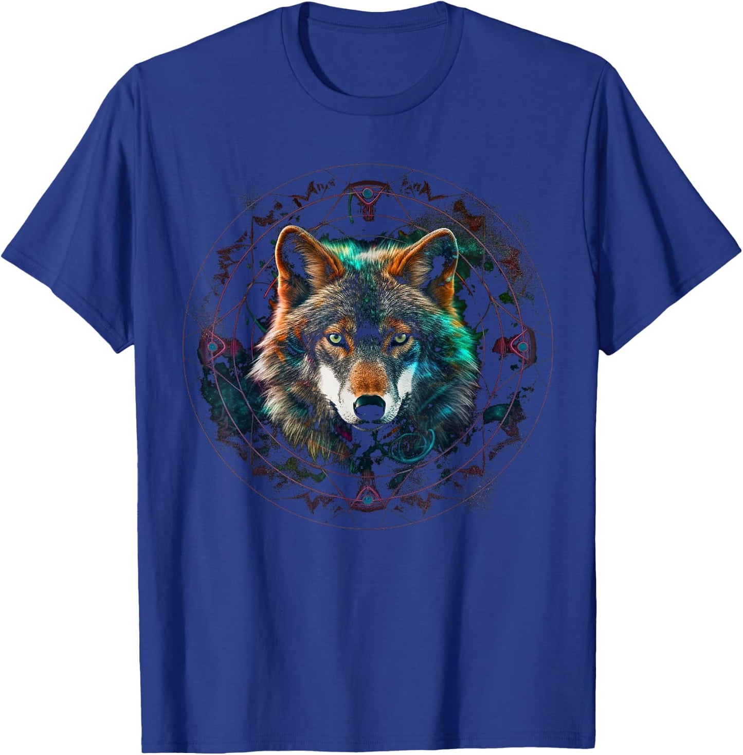 Wolf Lover Artwork | Mandala Animal Motif Wolf T-Shirt - T-Shirt | Royal