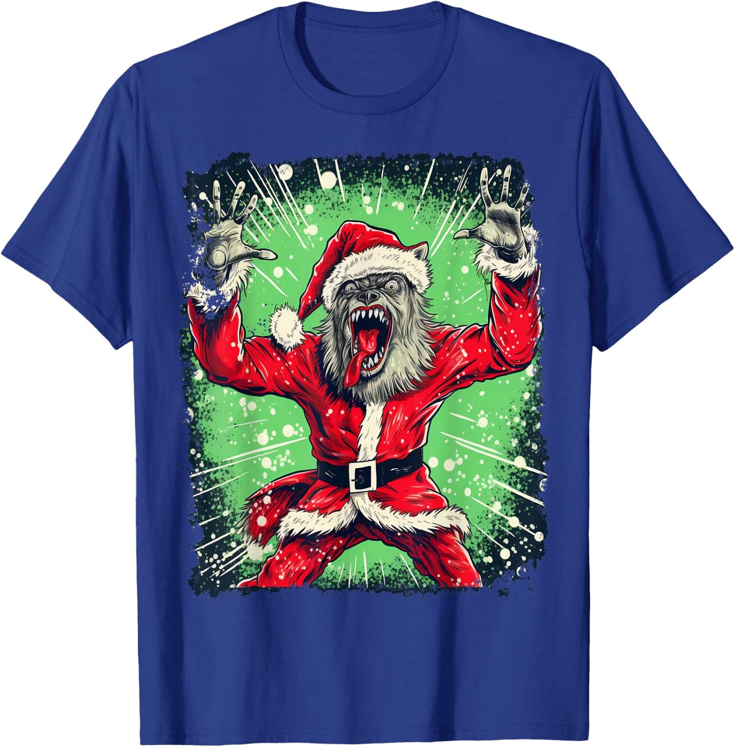 Werewolf Scary Christmas T-Shirt - T-Shirt | Royal