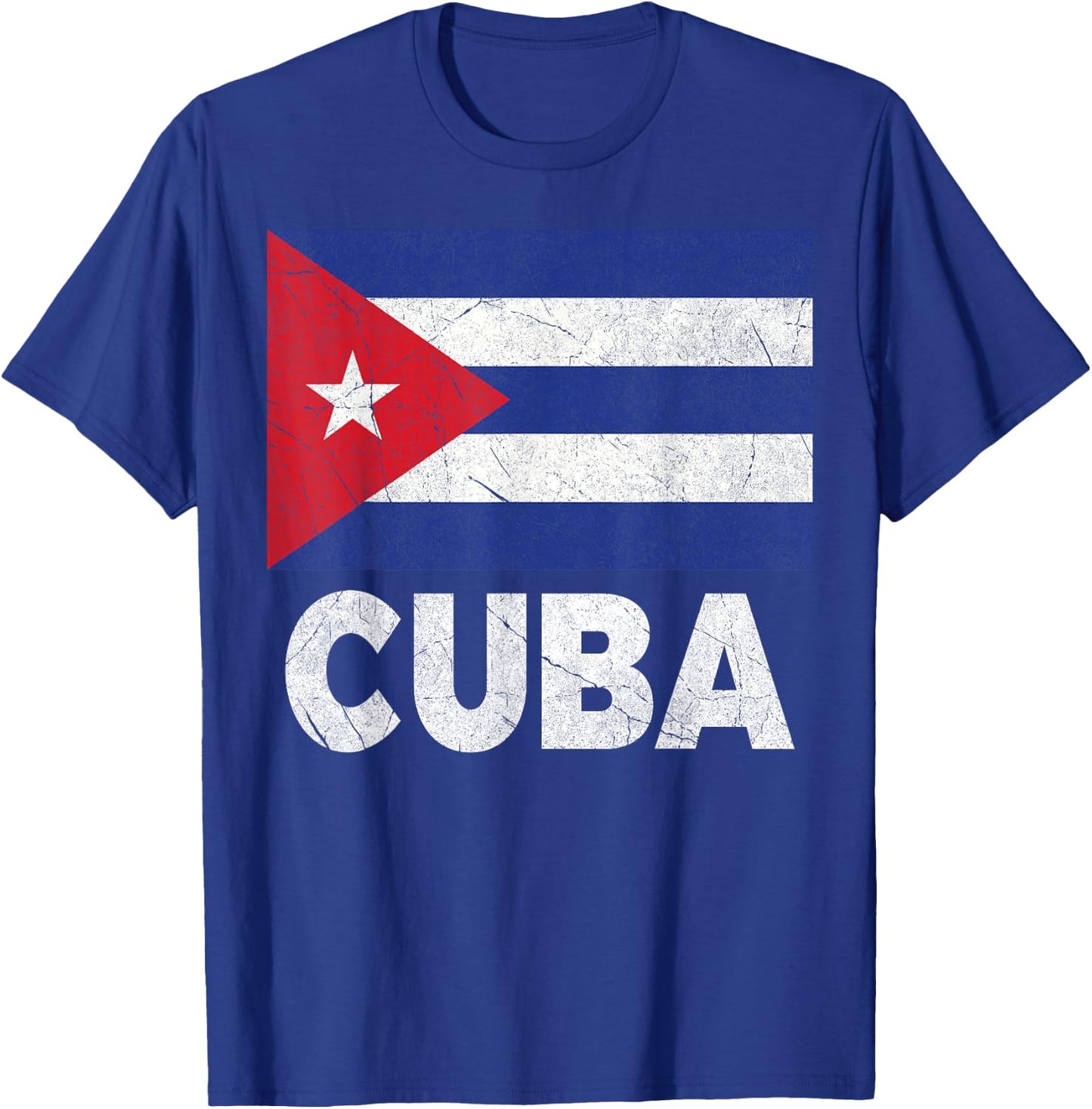 Cuban Flag Cuba Cubano Cubana Vintage Distressed Birthday T-Shirt - T-Shirt | Royal