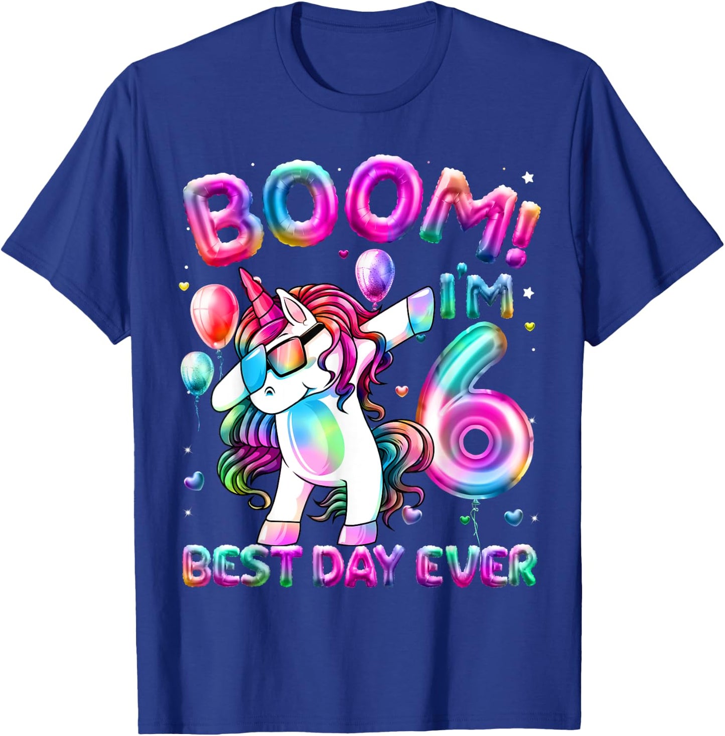 6 Years Old Dabbing Unicorn Gifts 6th Birthday Girl Party T-Shirt - T-Shirt | Royal