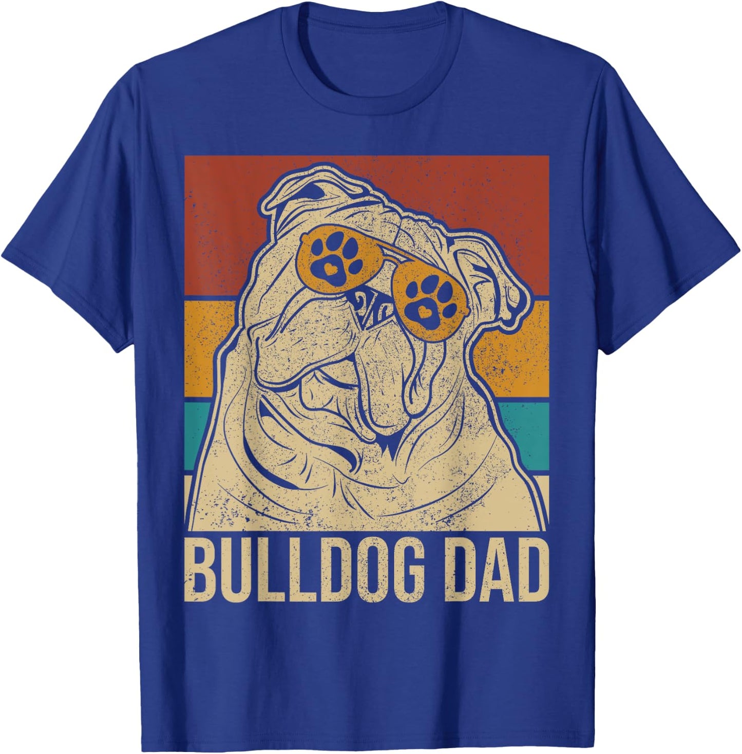 Dog Papa Pet Owner Animal Lover Outfit English Bulldog Dad T-Shirt - T-Shirt | Royal
