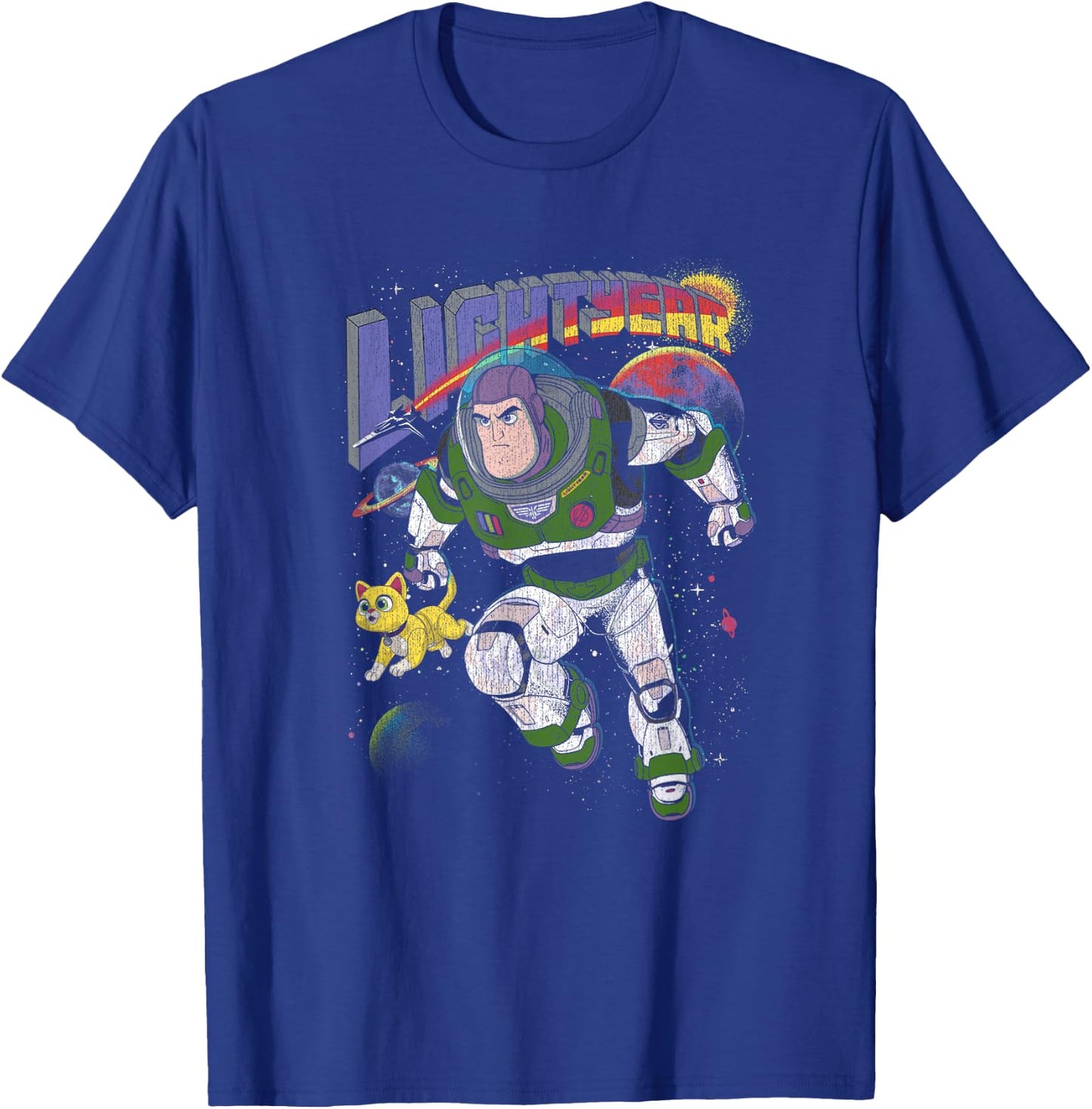 Disney Pixar Lightyear Buzz and Sox Retro Space Ranger T-Shirt - T-Shirt | Royal