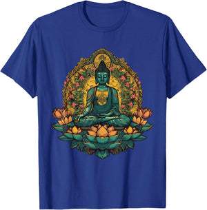 Buddha Mandala Buddhist Mindfulness Buddhism Spiritual Yoga T-Shirt - T-Shirt | Royal