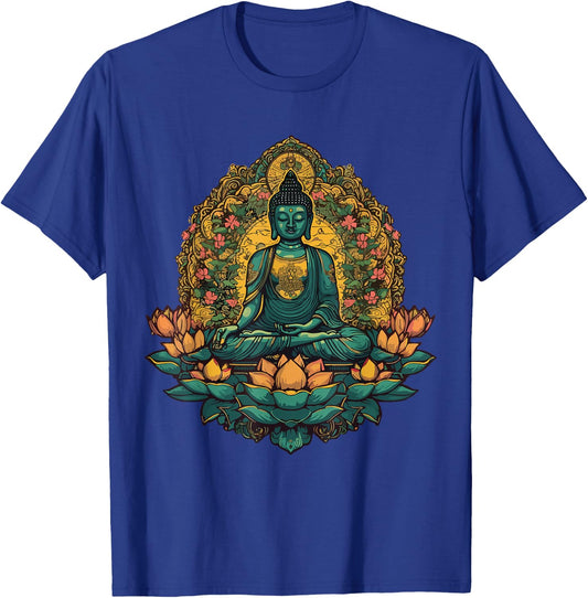 Buddha Mandala Buddhist Mindfulness Buddhism Spiritual Yoga T-Shirt - T-Shirt | Royal