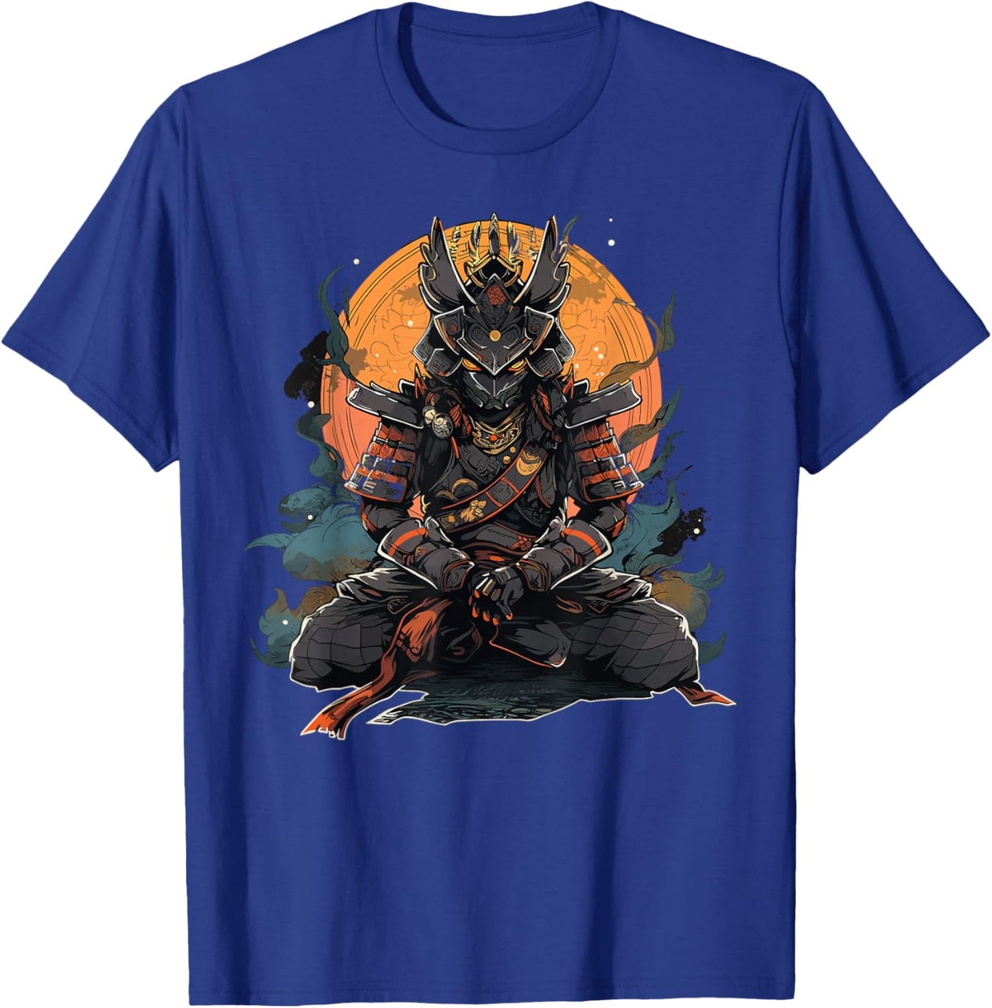 Japanese Art Samurai Vintage Fighter Retro Meditation T-Shirt - T-Shirt | Royal