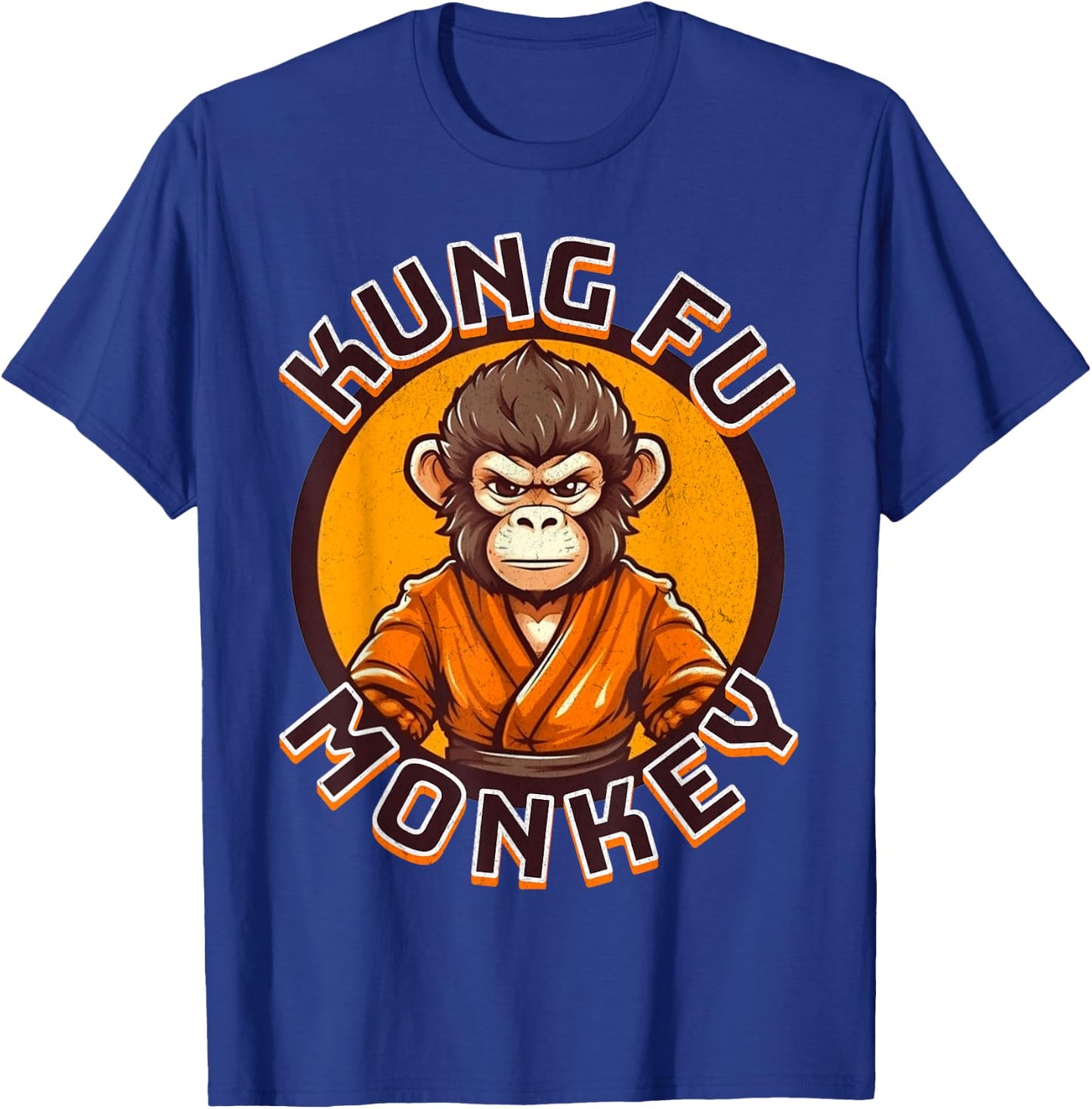 Kung Fu Monkey - Monkey in a Karate GI - Funny Martial Arts T-Shirt - T-Shirt | Royal