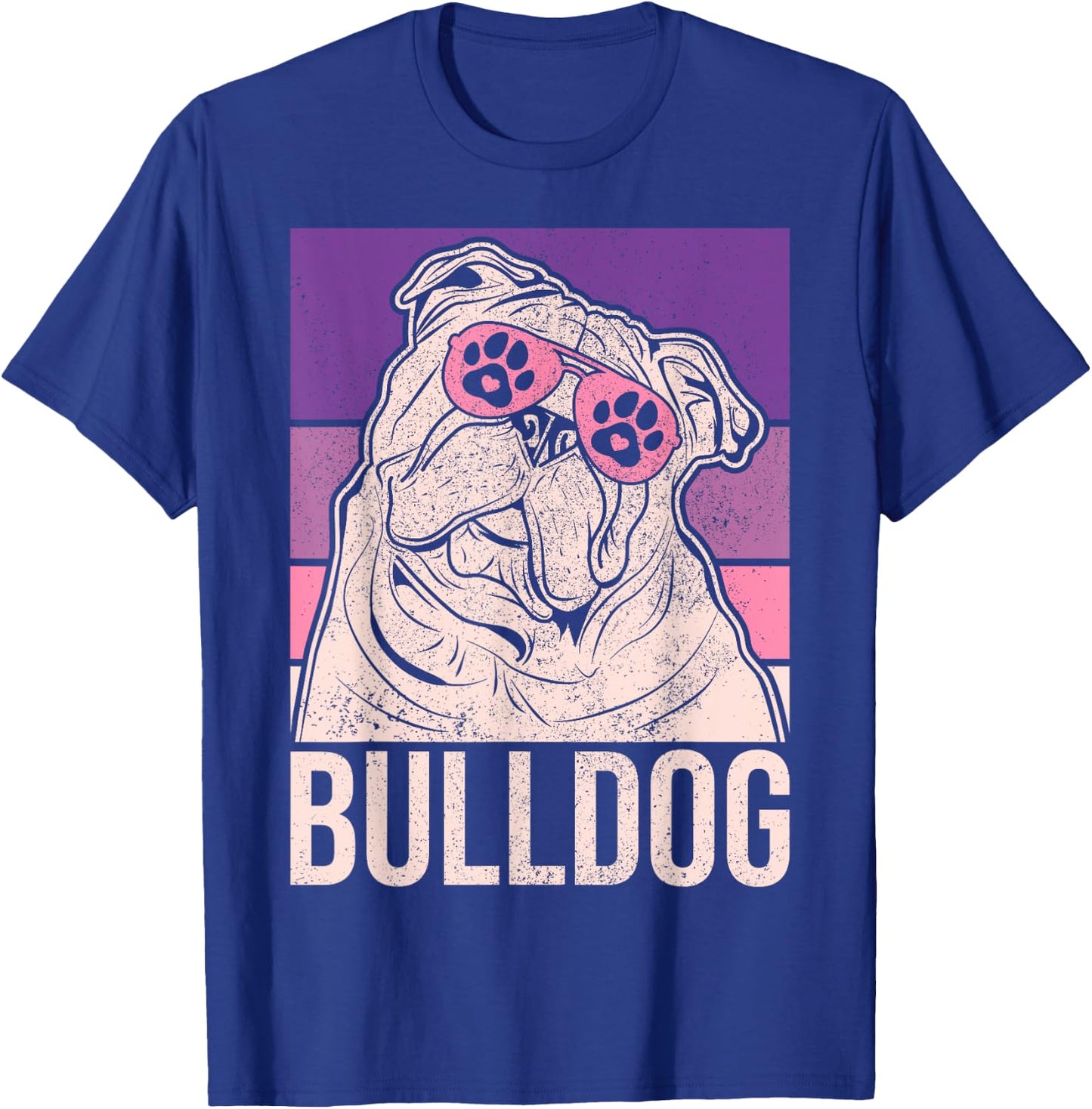 Dog Lover Owner Retro Animal Outfit Vintage English Bulldog Women Girls Kids T-Shirt - T-Shirt | Royal