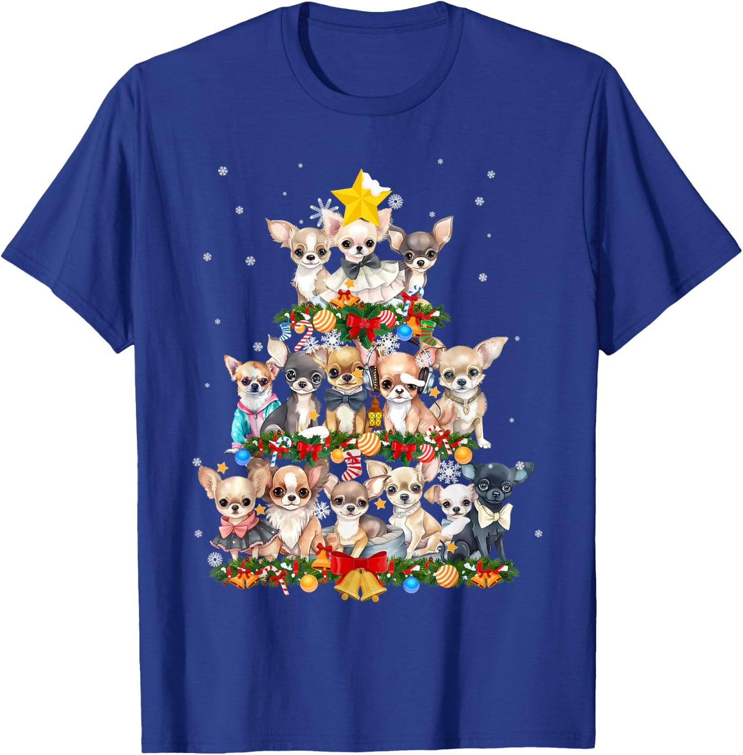 Chihuahua Chihuahueño Christmas Tree T-Shirt - T-Shirt | Royal