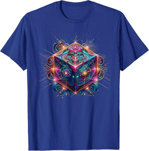 Sacred Geometry Flower of Life Metatron's Cube T-Shirt - T-Shirt | Royal