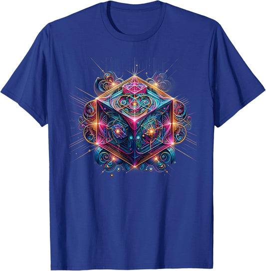 Sacred Geometry Flower of Life Metatron's Cube T-Shirt - T-Shirt | Royal