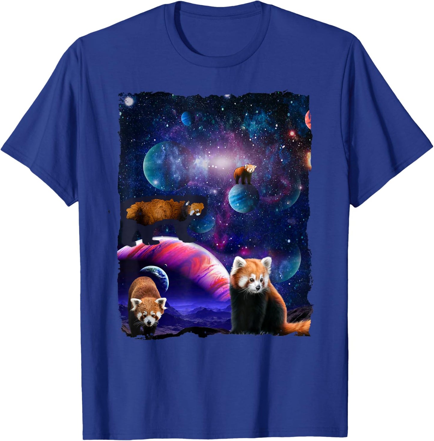 Red Pandas Wild Animal Universe Galaxy Stars lesser panda T-Shirt - T-Shirt | Royal