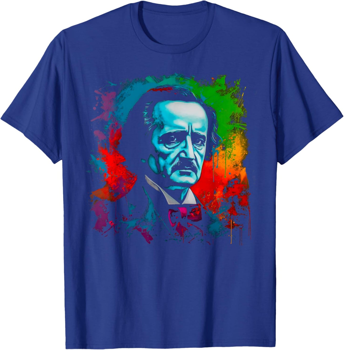 ExpressionWear Edgar Allan Poe Horror - -Adults, Black, Small, Short Sleeve, Classic Fit, Cotton, Polyester T-Shirt - T-Shirt | Royal