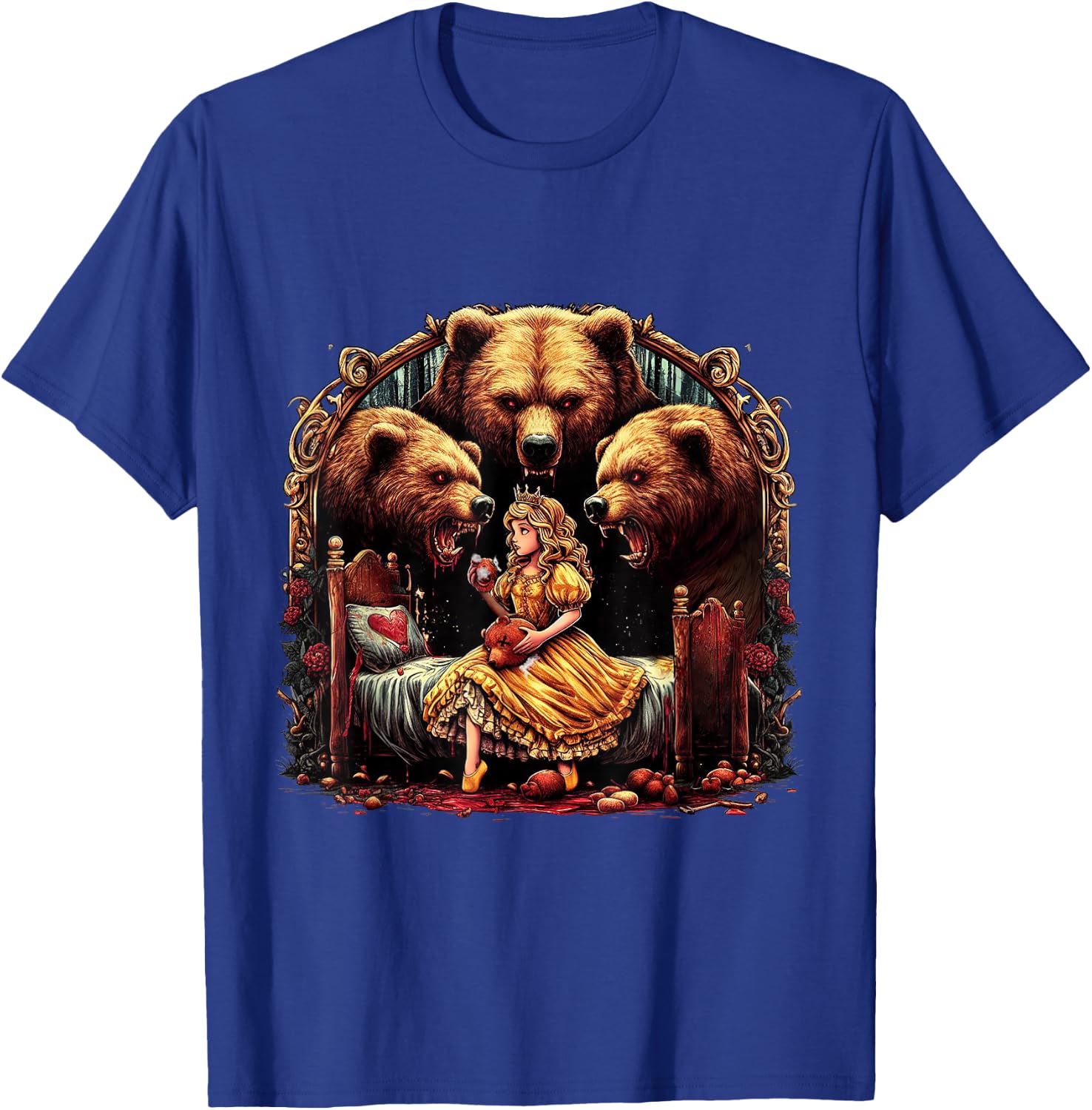 Goldilocks and the Three Bears, Horror Fans Design T-Shirt - T-Shirt | Royal