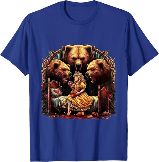 Goldilocks and the Three Bears, Horror Fans Design T-Shirt - T-Shirt | Royal