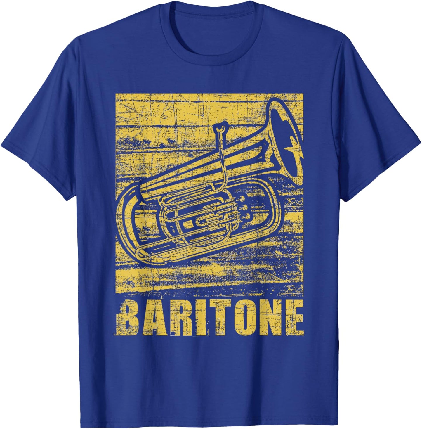 Baritone - Distressed Euphonium Lover Marching Bandmaster T-Shirt - T-Shirt | Royal
