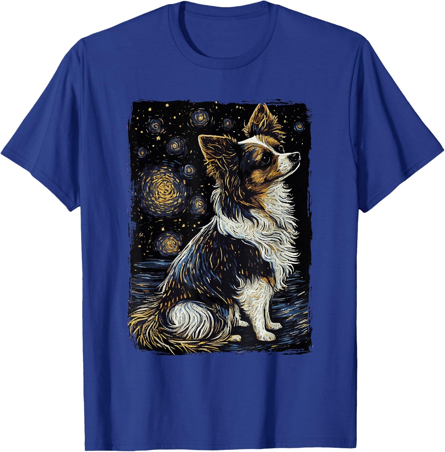 Papillon Starry Night Dog T-Shirt - T-Shirt | Royal