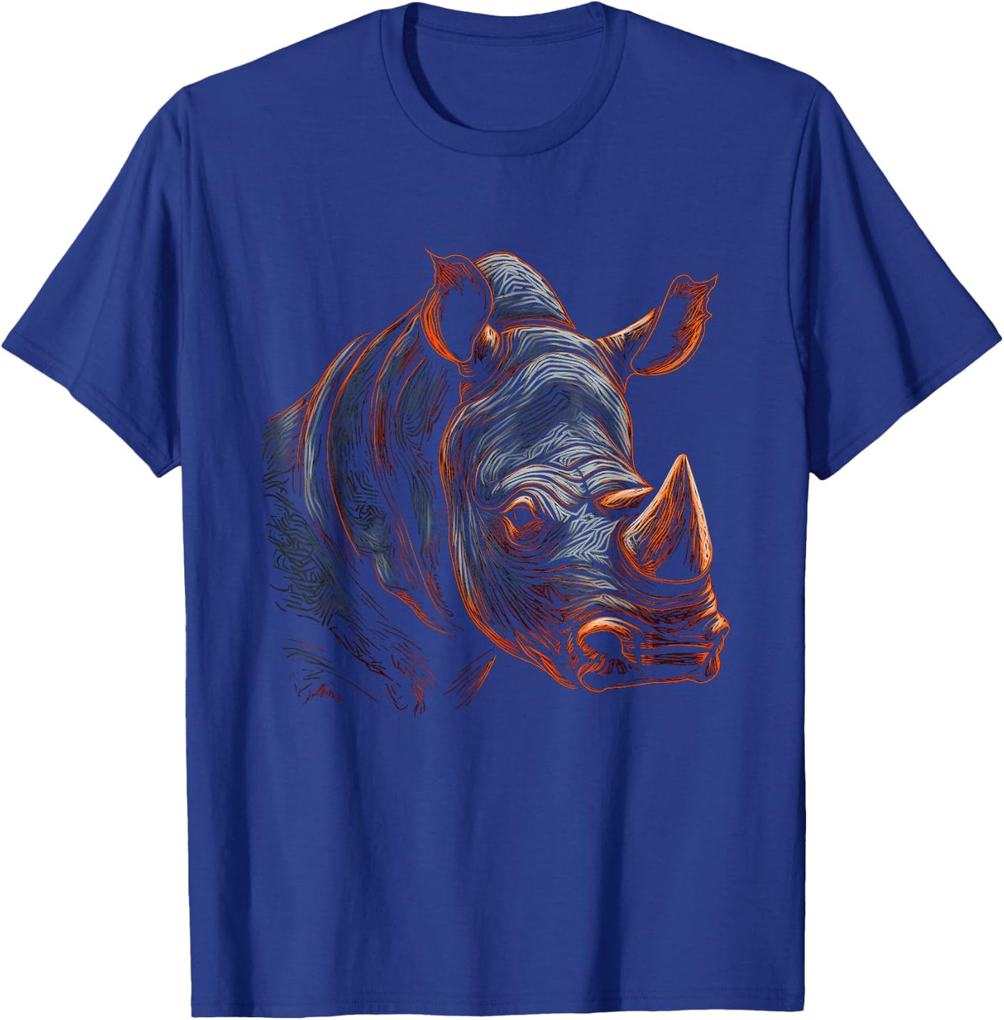 Rhino Artwork - Animal Rhino T-Shirt - T-Shirt | Royal