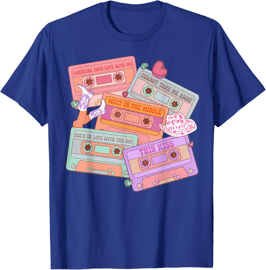 Western 90's Cassette Tape Country Music Cowgirl Cowboy T-Shirt - T-Shirt | Royal