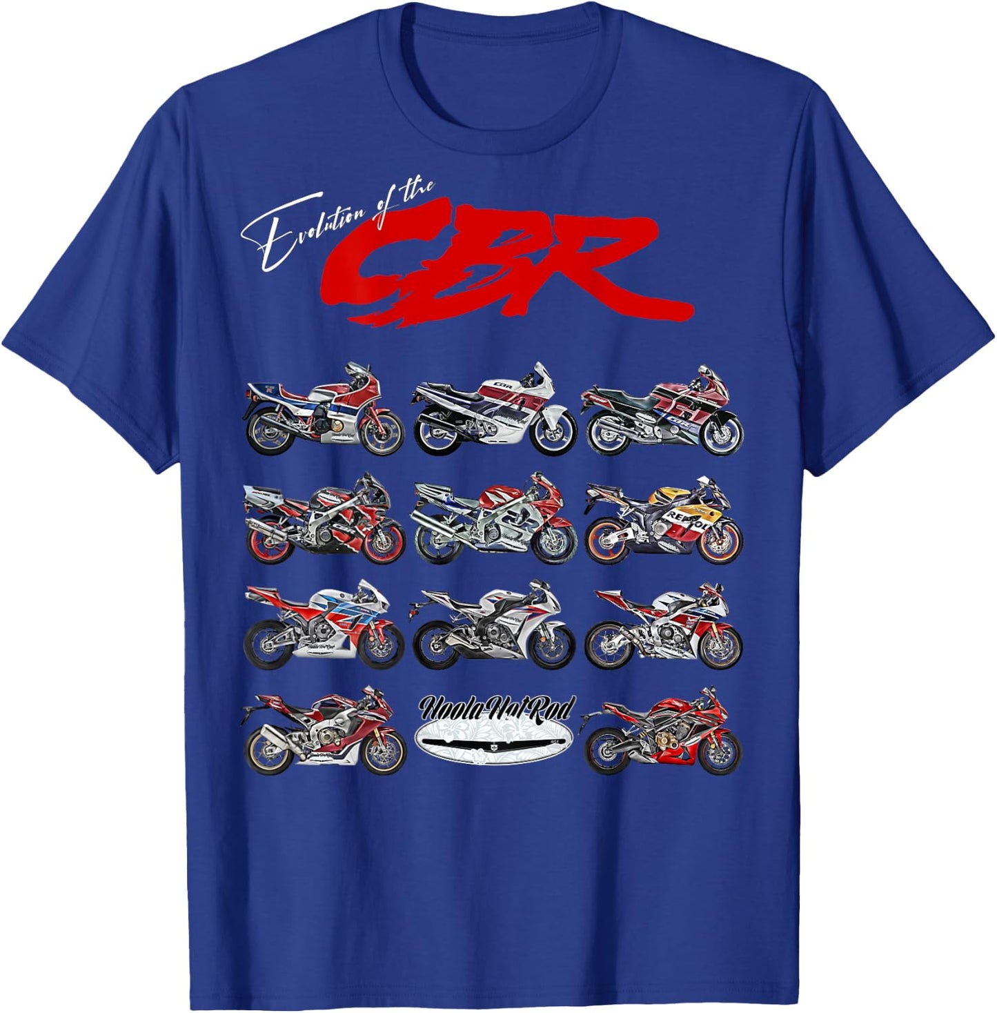 Evolution of the, CBR,Motorcycle,Motorbike,Biker,Sportsbike T-Shirt - T-Shirt | Royal