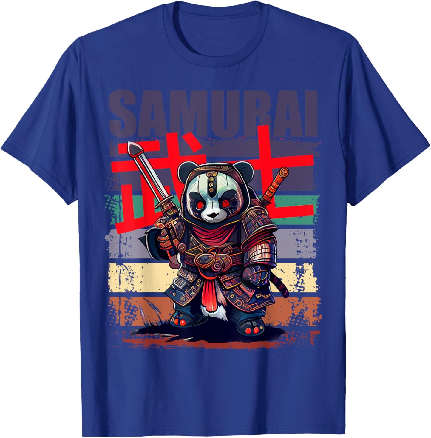 Retro Samurai Artwork Japanese Style for Anime Men and Boys T-Shirt - T-Shirt | Royal