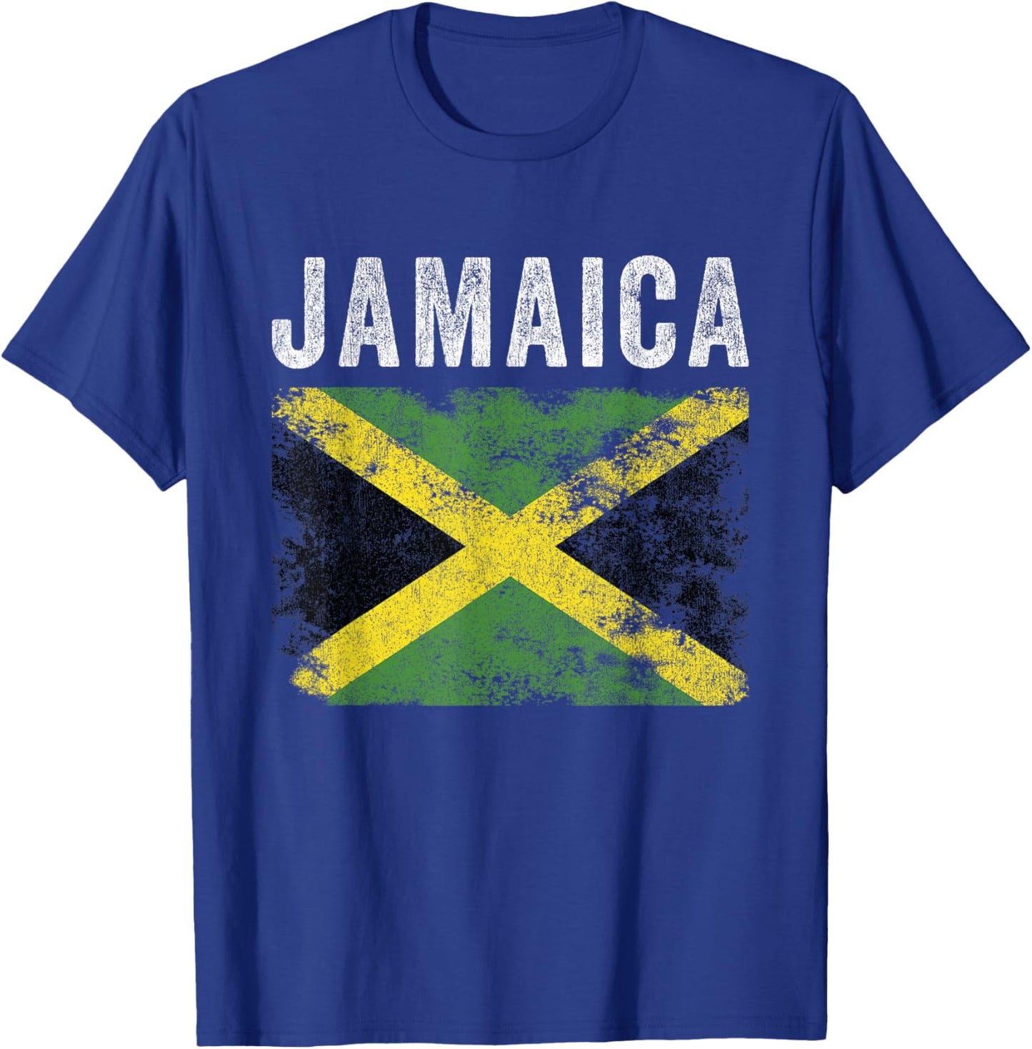 Jamaica Flag Distressed - Men Women Kids - Jamaican Flag T-Shirt - T-Shirt | Royal