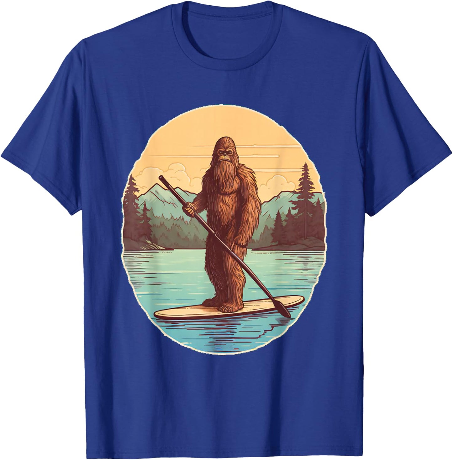 Funny Paddleboarding Bigfoot Paddleboard SUP Paddle Board T-Shirt - T-Shirt | Royal