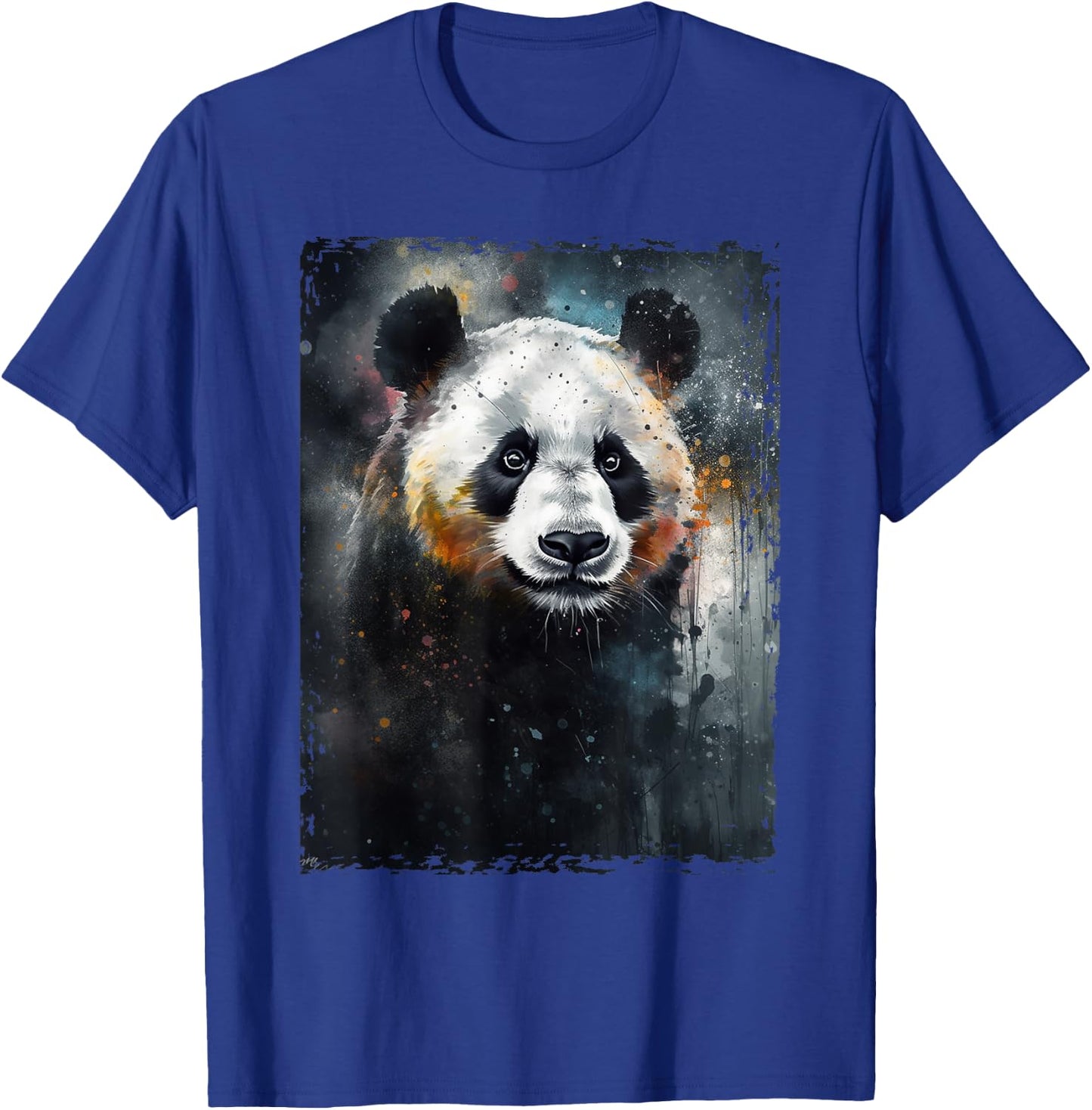 Colorful Beautiful Panda Watercolor Panda Lovers Oil Painting Boys Kids Funny T-Shirt - T-Shirt | Royal