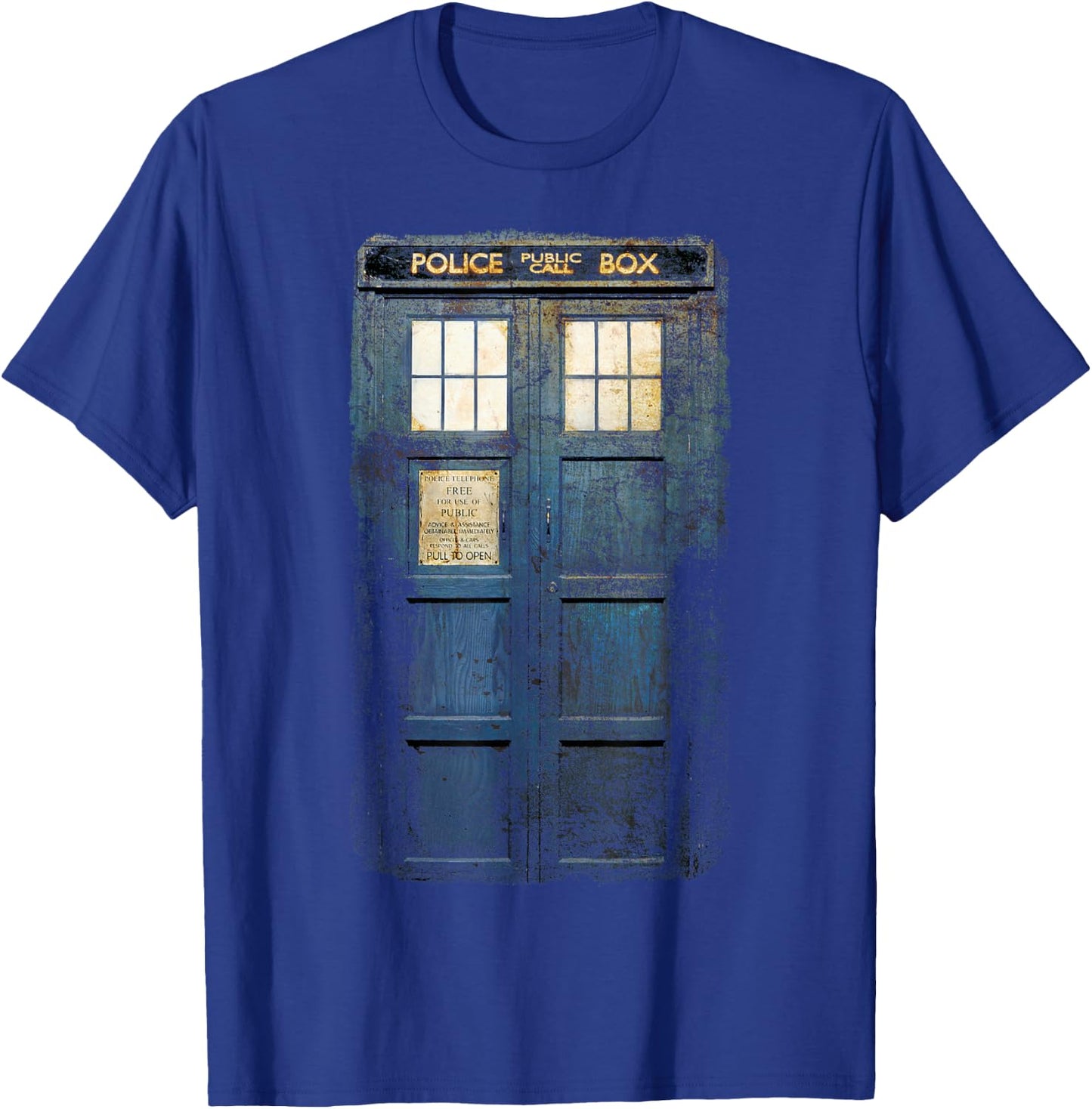 Cosplay Tardis Distressed Time-Traveller Sci-Fan T-Shirt - T-Shirt | Royal