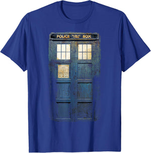 Cosplay Tardis Distressed Time-Traveller Sci-Fan T-Shirt - T-Shirt | Royal