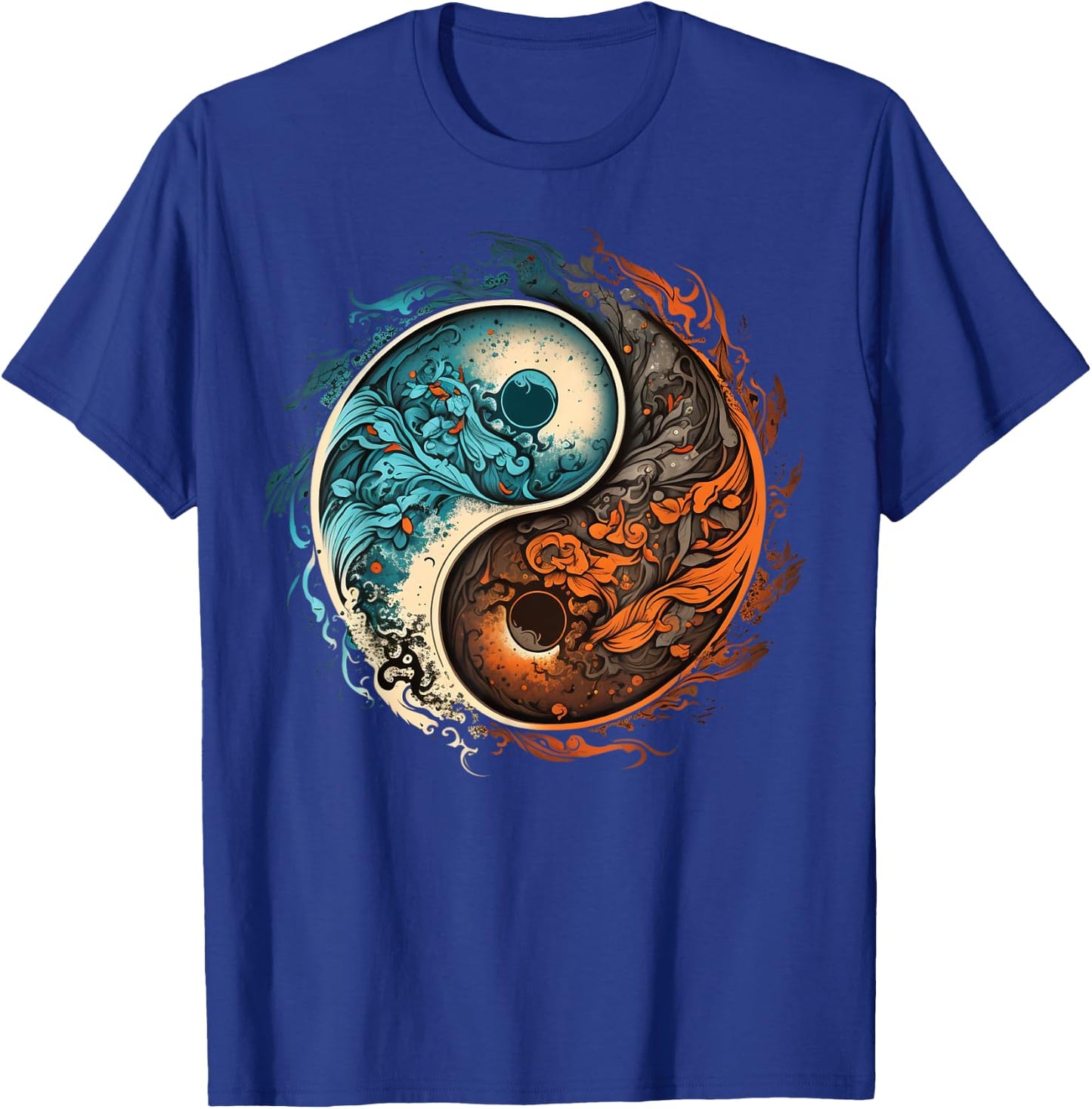 Meditation Taoism Yin Yang Symbol on Zen Taijitu Yin Yang T-Shirt - T-Shirt | Royal
