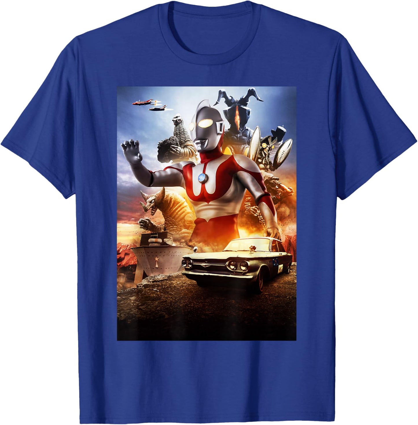 The First 1966 ULTRAMAN Poster Visual Design B T-Shirt - T-Shirt | Royal