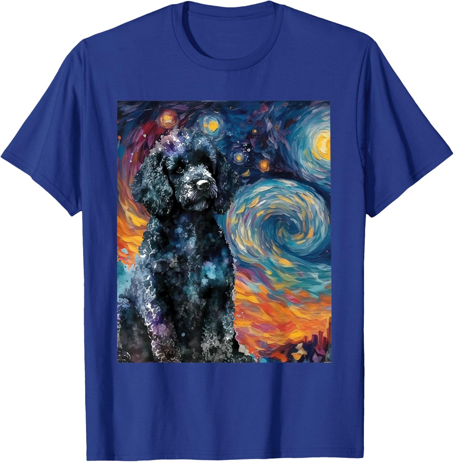 Black Poodle Starry Night - Dog Lover Puppy Pet Owner Men Women Kids T-Shirt - T-Shirt | Royal
