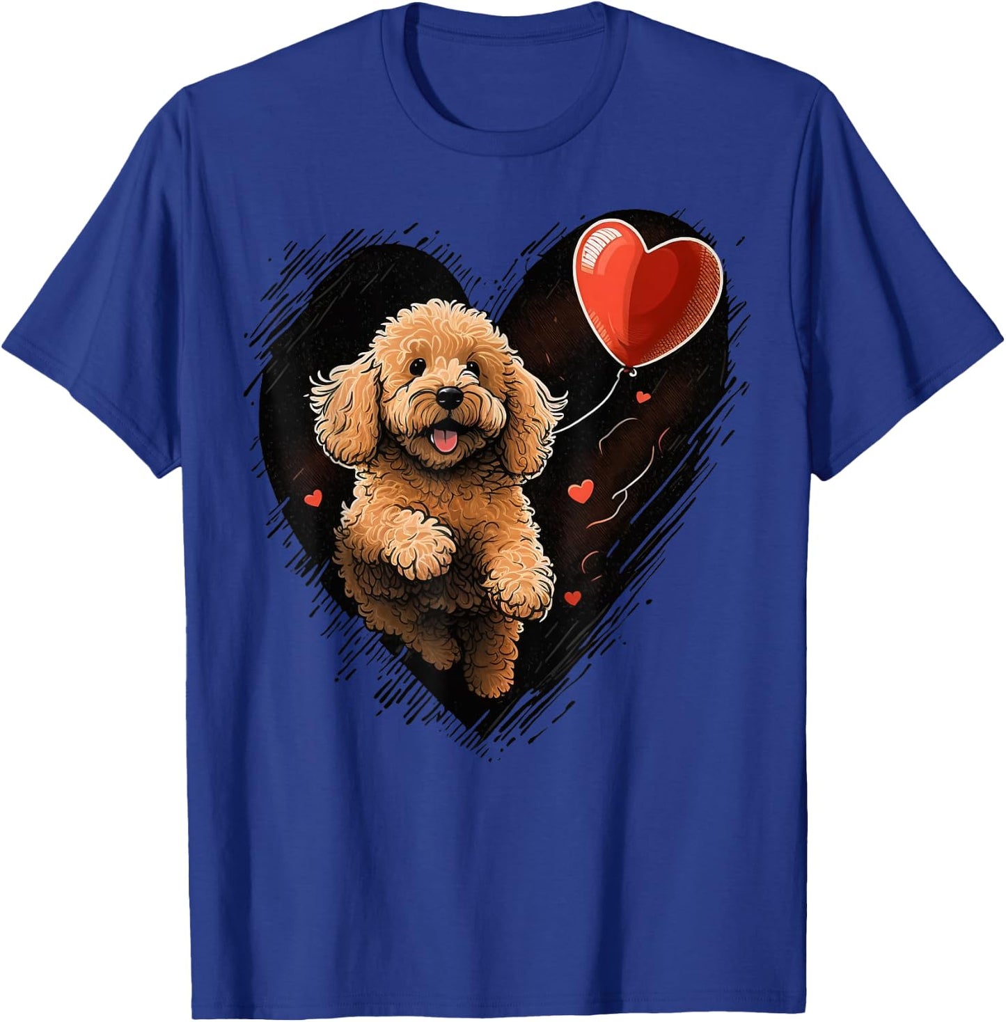 Goldendoodle Heart for Valentines Day on Golden Doodle Lover T-Shirt - T-Shirt | Royal
