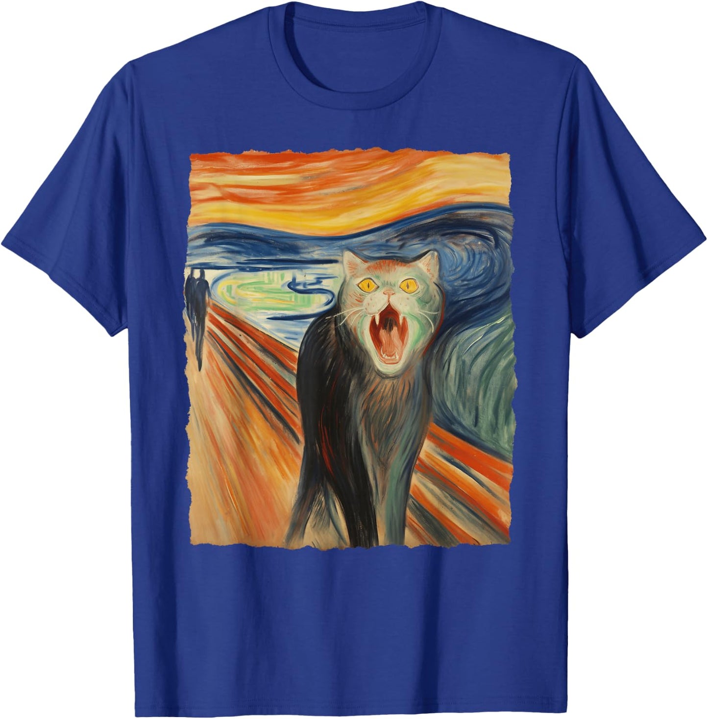 The Scream Cat – Fine Art Painting Funny Kitty Lover T-Shirt - T-Shirt | Royal