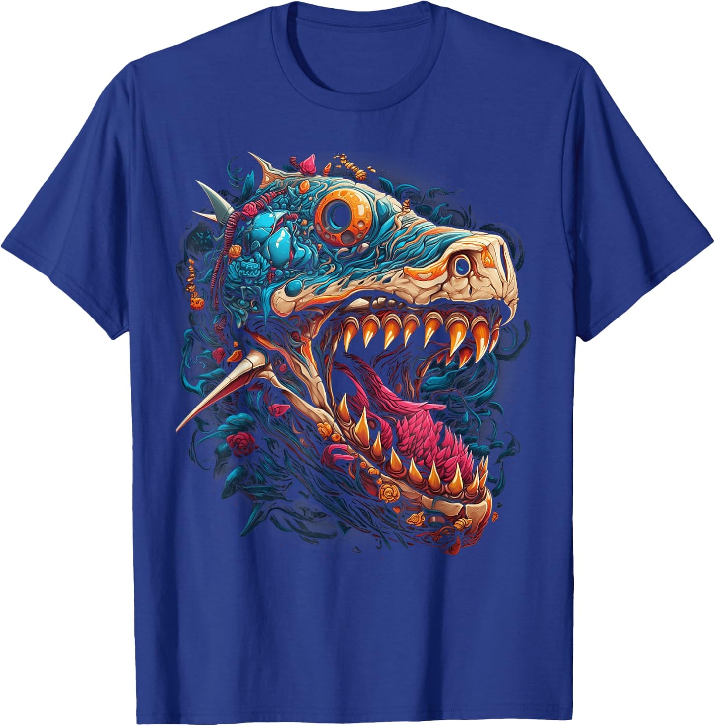 Floral Hammerhead Shark Ocean Design Women T-Shirt - T-Shirt | Royal
