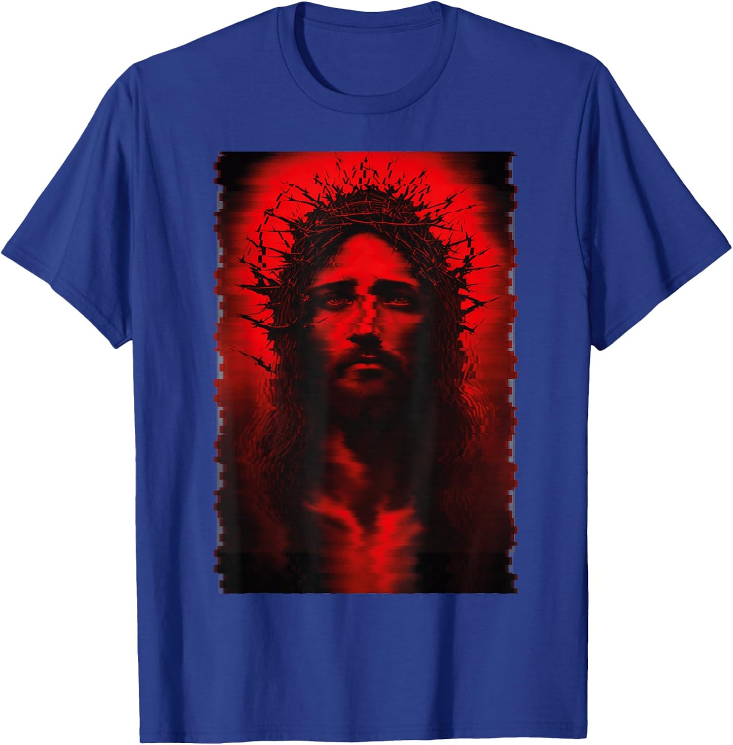 Goth Aesthetic Grunge Occult Emo Satanic Jesus Glitch T-Shirt - T-Shirt | Royal