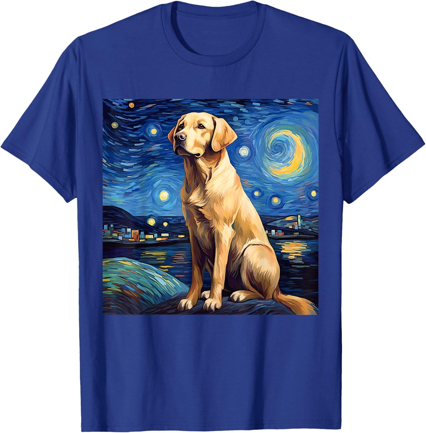 Surreal Starry Night Labrador Retriever Dog T-Shirt - T-Shirt | Royal